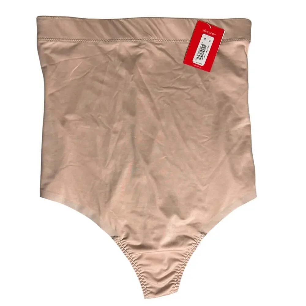 SPANX Women’s Shapewear Suit Your Fancy High-Waisted Thong Nude Beige Size XL - Picture 2 of 9